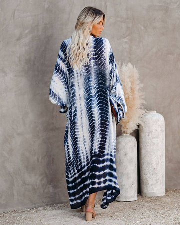 Pareo długa narzutka plażowa tunika z paskiem