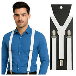 Szelki do spodni 2,5 cm białe