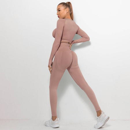Komplet sportowy legginsy bezszwowe + top