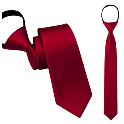 Krawat młodzieżowy z zamkiem błyskawicznym - bordowy