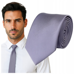 Krawat śledzik prążkowany - grafitowy