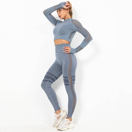 Komplet zestaw sportowy legginsy bezszwowe + top 