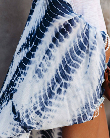 Pareo długa narzutka plażowa tunika z paskiem