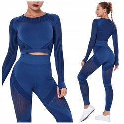 Komplet zestaw sportowy legginsy bezszwowe + top