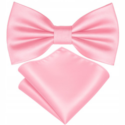 Zestaw mucha + poszetka - jasny różowy GŁADKIE