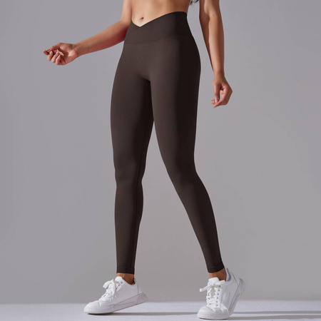 Legginsy sportowe z wysoki stanem i  marszczeniami