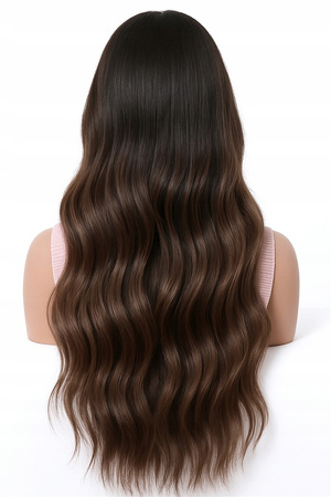 Peruka długa lace front brązowa fale
