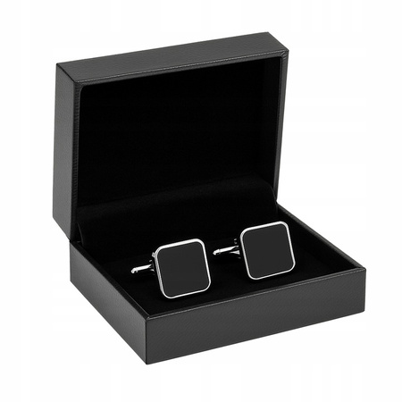 Spinki do mankietów kwadratowe  - czarne