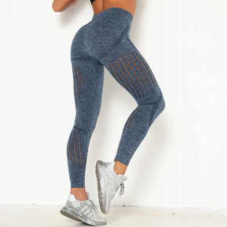 Legginsy sportowe siłownia fitness wysoki stan PUSHUP M
