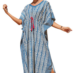 Pareo długa narzutka plażowa tunika z paskiem