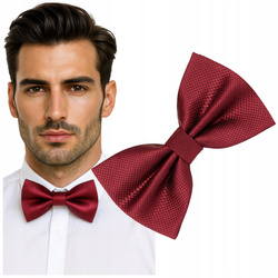 Muszka męska w drobną kratkę - bordowa