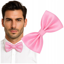 Muszka męska w drobną kratkę - jasnoróżowa