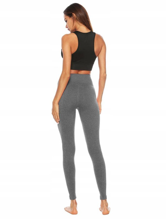 Legginsy sportowe gładkie siłownia fitness wysoki stan 