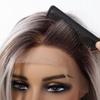 Peruka do ramion lace front platynowa prosta