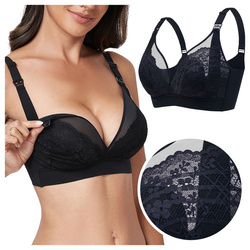 Biustonosz ciążowy stanik bezszwowy do karmienia - czarny