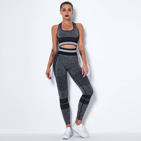 Komplet sportowy legginsy bezszwowe + top 