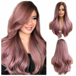 Peruka długa ombre różowa fale