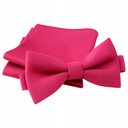 Zestaw mucha + poszetka - ciemnoróżowa