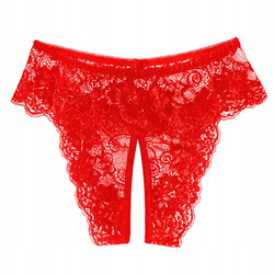 Stringi majtki damskie z dziurką otwarte