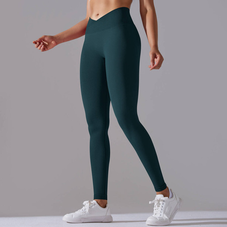 Legginsy sportowe z wysoki stanem i  marszczeniami