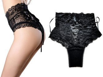 Majtki damskie koronkowe  z wysokim stanem
