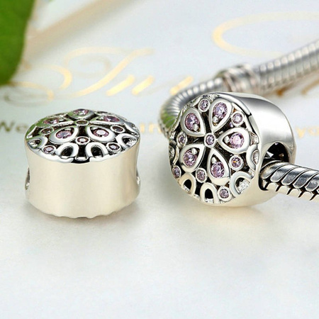 Zawieszka do bransoletki charms do pandora - różowy kwiat