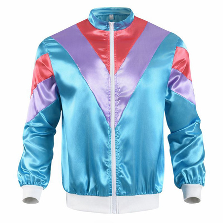 Dres w stylu retro z lat 70. i 80 - niebieski