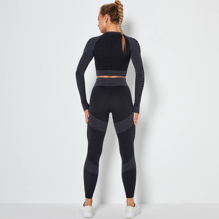 Komplet zestaw sportowy legginsy bezszwowe + top 