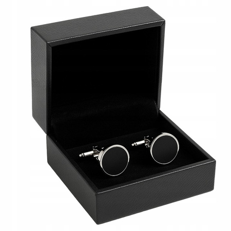 Spinki do mankietów okrągłe - czarne