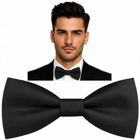 Elegancka muszka męska - CZARNY