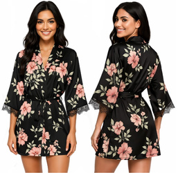 Satynowy szlafrok damski satyna podomka