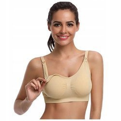 Biustonosz ciążowy stanik bezszwowy do karmienia - beżowy