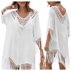 Pareo plażowe sukienka boho frędzle