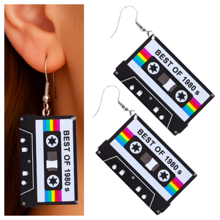 Kolczyki kasety - różowe