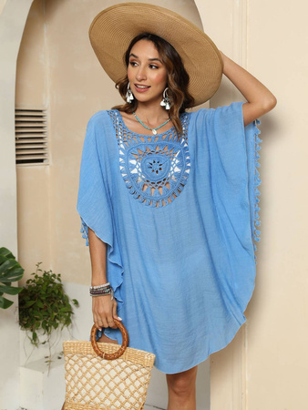 Pareo plażowe sukienka boho frędzle