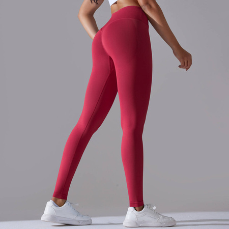 Legginsy sportowe z wysoki stanem i  marszczeniami