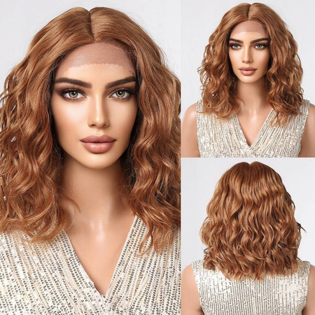 Peruka lace front brąz fale do ramion