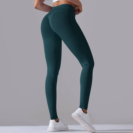 Legginsy sportowe z wysoki stanem i  marszczeniami