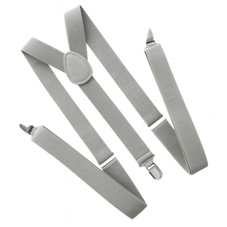 Szelki do spodni 2,5 cm jasny szary