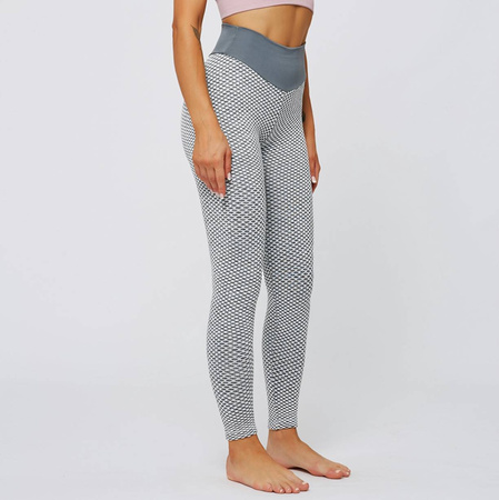Legginsy sportowe push up wysoki stan karbowane