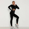 Komplet sportowy legginsy bezszwowe + top czarny
