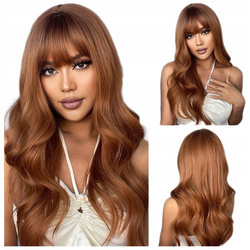 Peruka długa falowana rudy grzywka