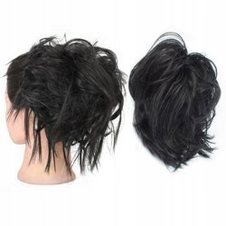 Doczepiany kok na gumce treska gęste włosy