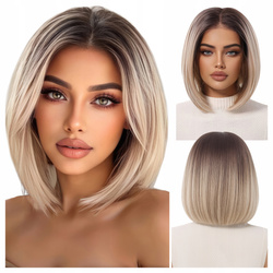Peruka do ramion lace front blond prosta