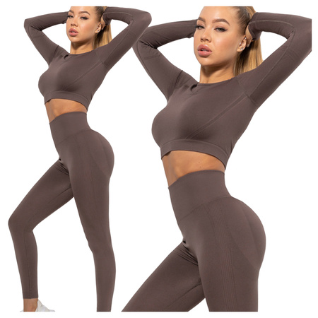 Komplet sportowy legginsy bezszwowe + top