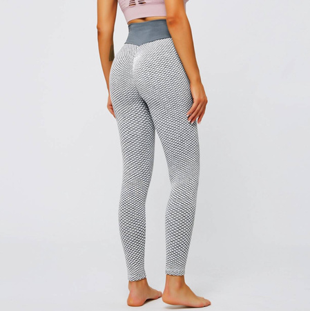 Legginsy sportowe push up wysoki stan karbowane