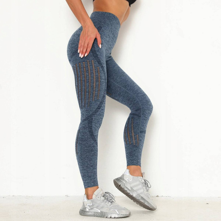 Legginsy sportowe siłownia fitness wysoki stan PUSHUP M