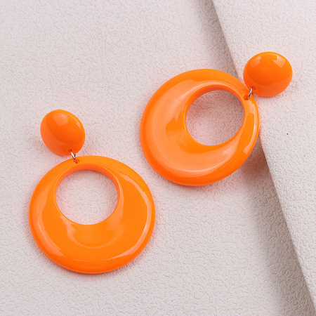 Neonowe kolczyki koła pomarańczowe