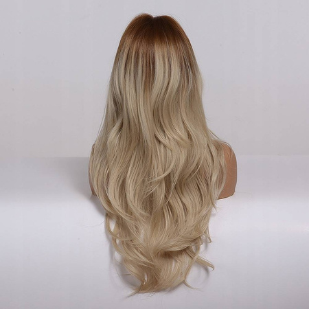 Peruka długa ombre blond brąz fale