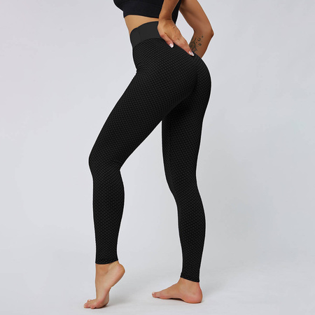 Legginsy sportowe push up wysoki stan karbowane